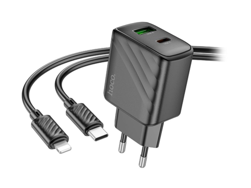 Сетевое ЗУ hoco CS23A кабель USB Type-C - USB-C 30W черный