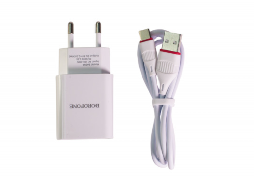 Сетевое ЗУ Borofone BA20A  кабель USB - USB Type-C 10W белый