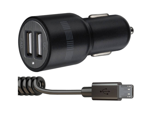 Автомобильное ЗУ InterStep Combo Micro USB кабель USB Micro 12W черный