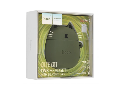 Беспроводные TWS наушники hoco EW45 Magic cat зеленый