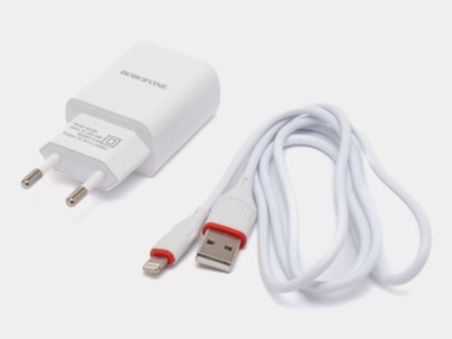 Сетевое ЗУ Borofone BA20A  кабель USB Lightning 10W белый