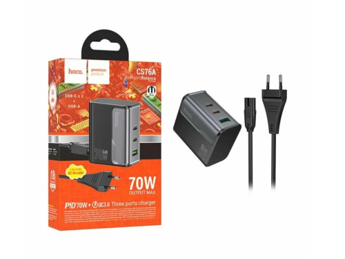 Сетевое ЗУ hoco CS76A без кабеля 70W черный